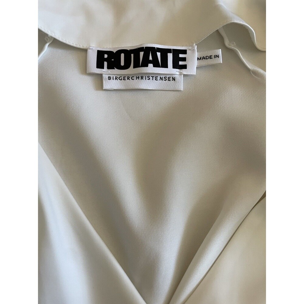 Rotate Birger Christensen Number 31 Bright White Satin Wrap Dress US 6 - Picture 4 of 10